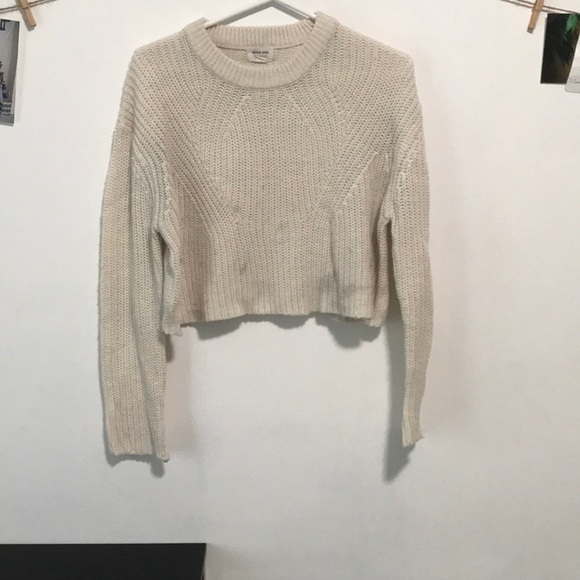 White knit Arden cropped sweater - Picture 1 of 3